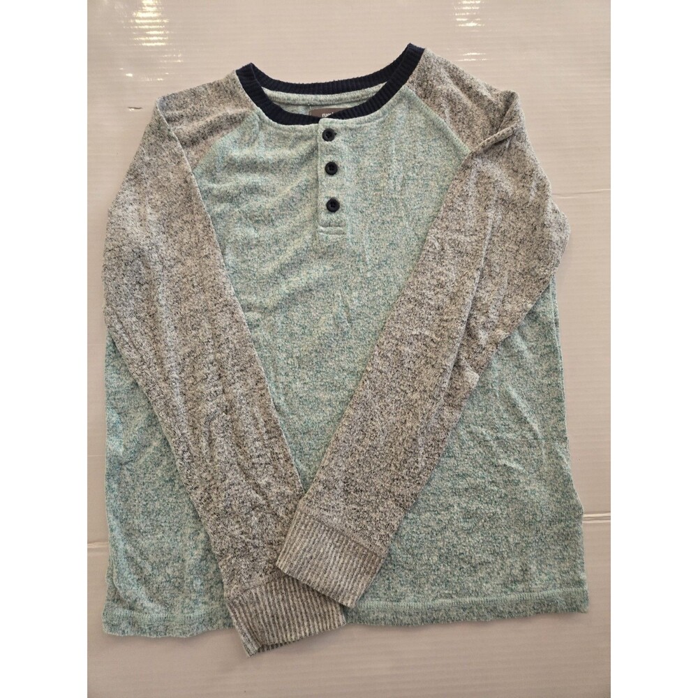 Rumi + Ryder Boys M (8-10) Colorblock Henley Pullover Sweater Raglan Button